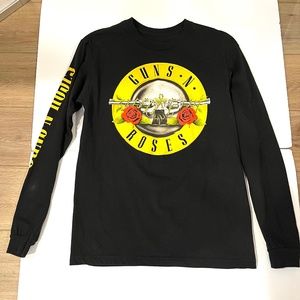 Guns-N-Roses Long Sleeve Black and Yellow T-Shirt - Size M